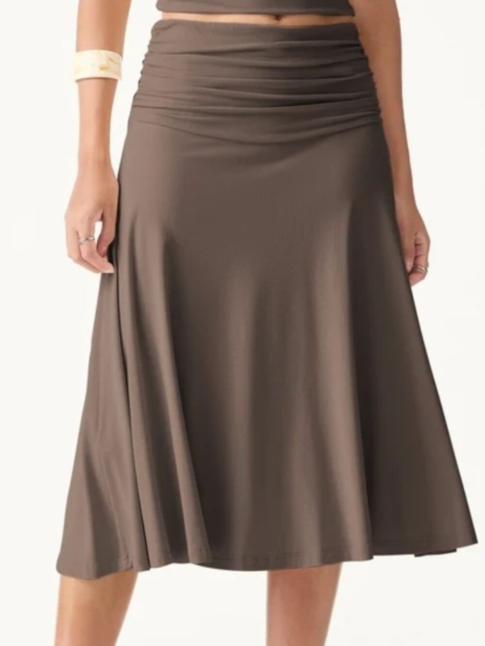 OGL Flowy Side Ruched A-line Midi Skirt Size Small
